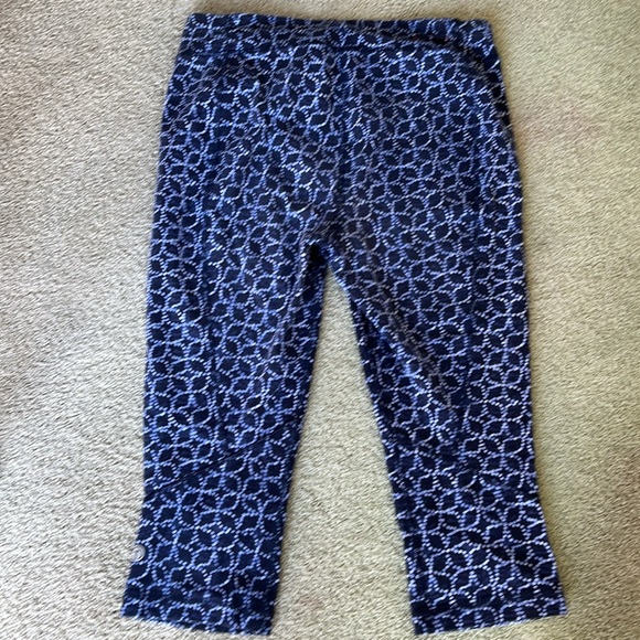 Talbots T by Talbots Cropped Length Stretch Leggings Size MP navy print - Picture 5 of 6